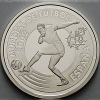 (2002) Монета Испания 2002 год 10 евро "ЧМ по Футболу Япония-Корея 2002"  Серебро Ag 925  PROOF